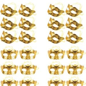 Elegant Gold Party Masks Set